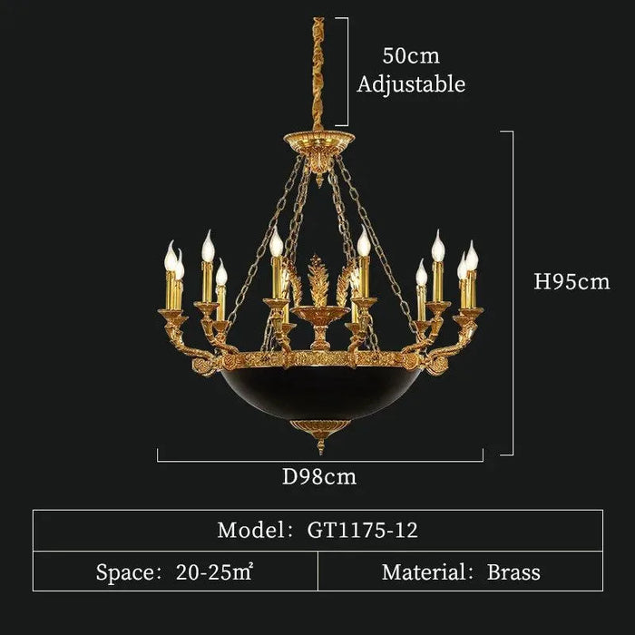 American Style Copper Pendant . - 12 lights D98 H95cm