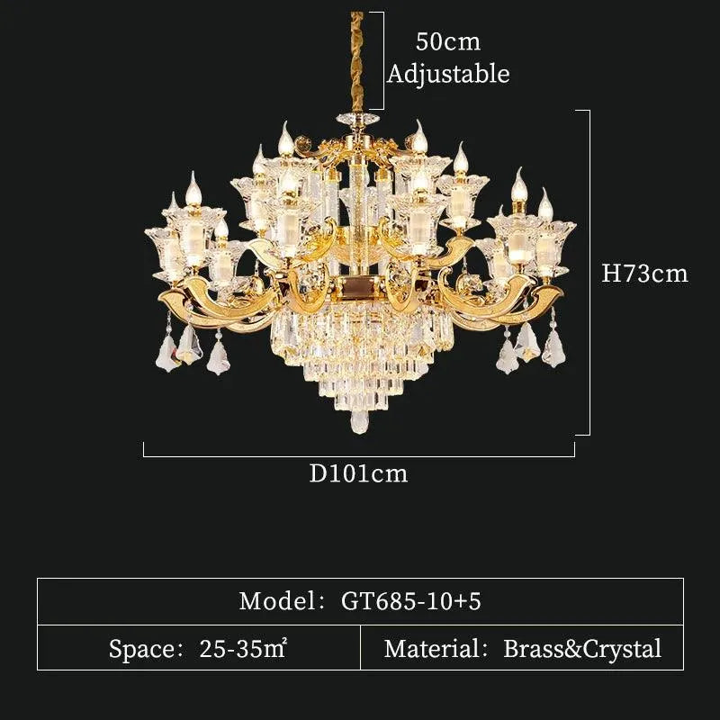 Full Copper Crystal Chandelier. - BH Home Store