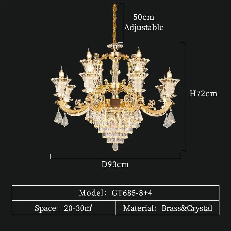 Full Copper Crystal Chandelier. - BH Home Store