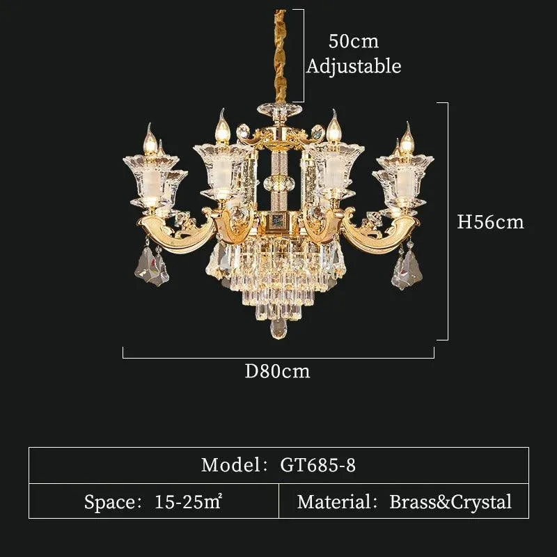 Full Copper Crystal Chandelier. - BH Home Store