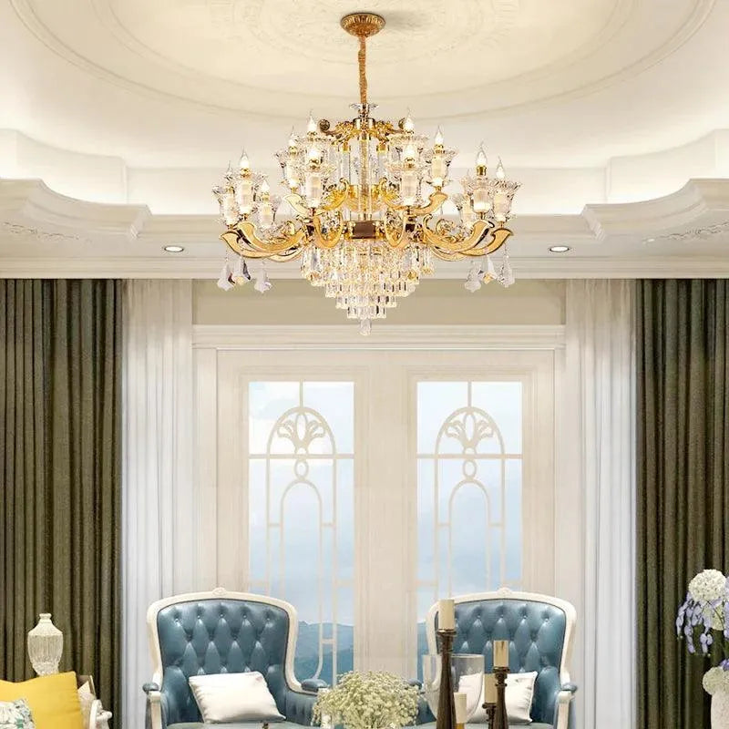 Full Copper Crystal Chandelier. - BH Home Store