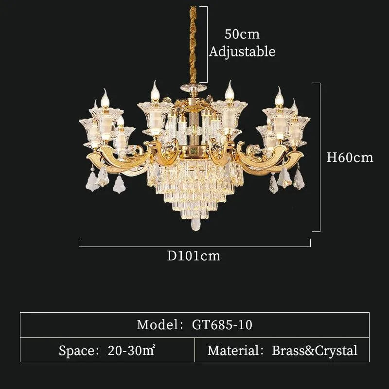 Full Copper Crystal Chandelier. - BH Home Store