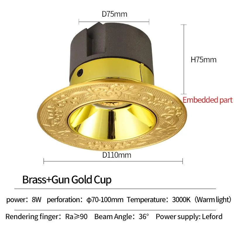 Europe Royal Brass Led Spotlights: Illuminating Elegance in Every Beam - BH Home Store