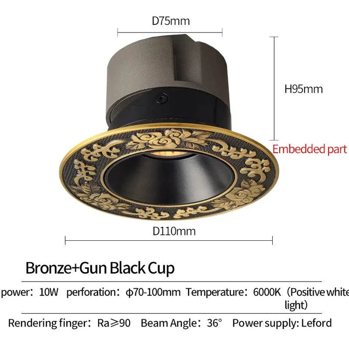 Europe Royal Brass Led Spotlights. - A 10W / 3000K Warm Light