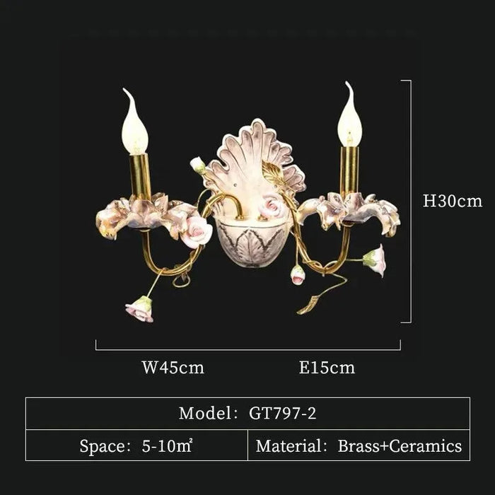 Ceramic Flower Pendant Lamp - W38 H32 E36.5cm