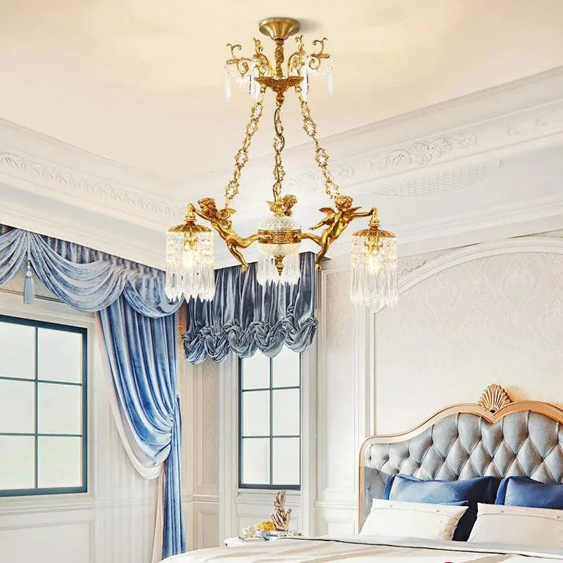 European Brass Angel Chandelier. - BH Home Store