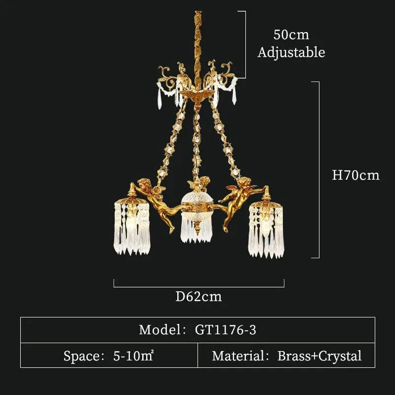 European Brass Angel Chandelier. - BH Home Store