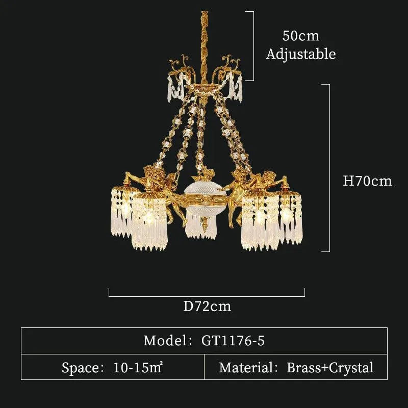 European Brass Angel Chandelier. - BH Home Store