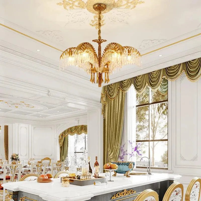European Rococo Brass Pendant Lights: French Baroque Elegance for Luxurious Living. - BH Home Store