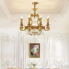 Baroque Copper Crystal Chandelier.
