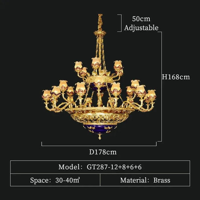 Classical Art Porcelain Chandelier. - 32lights D178 H168cm