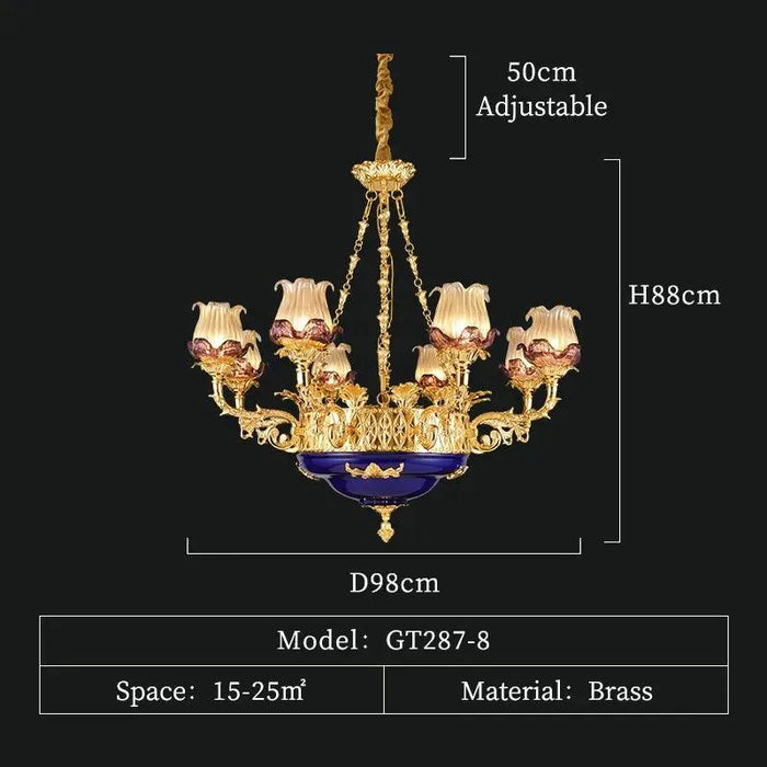 Classical Art Porcelain Chandelier. - 8lights D98 H88cm