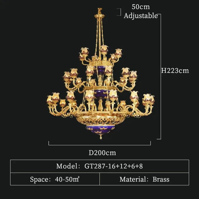 Classical Art Porcelain Chandelier. - 42lights D200 H223cm