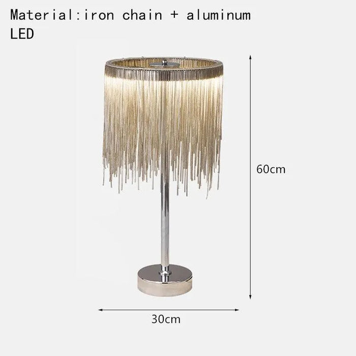 Exquisite Aluminum Chain Tassel Table Lamp.. - A / 3 color temperature