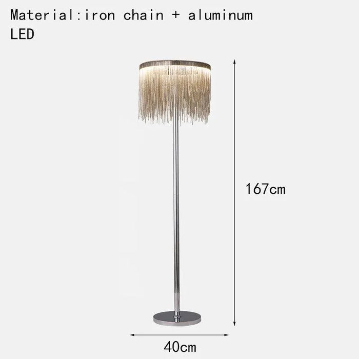 Exquisite Aluminum Chain Tassel Table Lamp.. - B / 3 color temperature