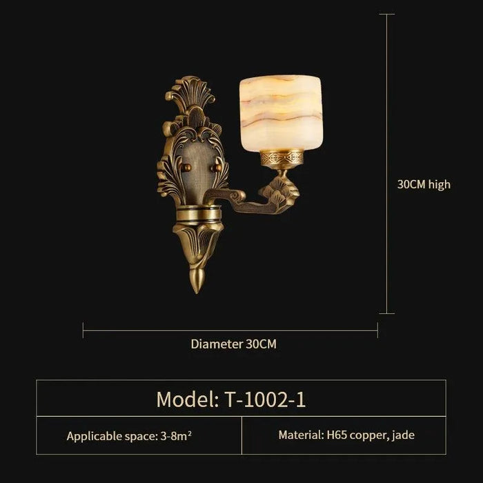 Chinese Style Copper Chandelier. - 1 Head Wall Lamp / Three colours