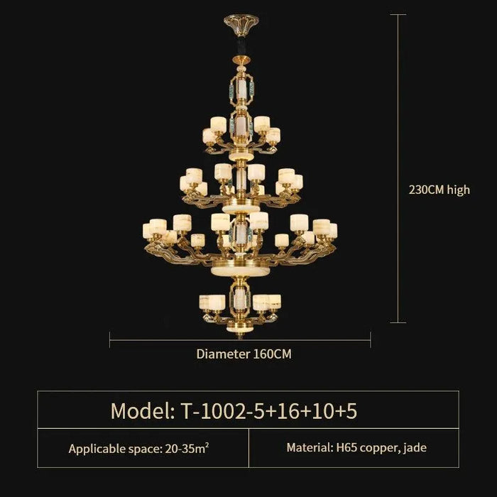 Chinese Style Copper Chandelier. - 36 Heads D160CM / Three colours