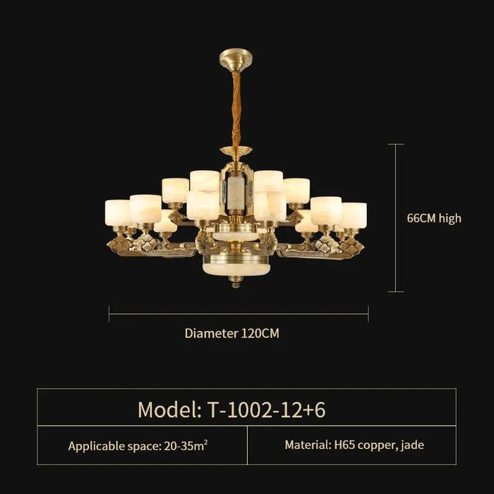 Chinese Style Copper Chandelier. - 18 Heads D120CM / Three colours