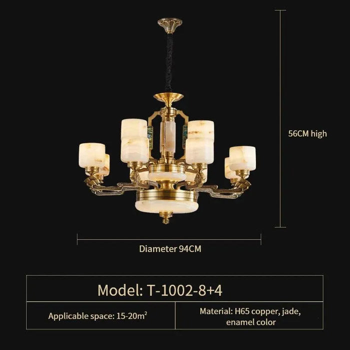 Chinese Style Copper Chandelier. - 12 Heads D94CM / Three colours