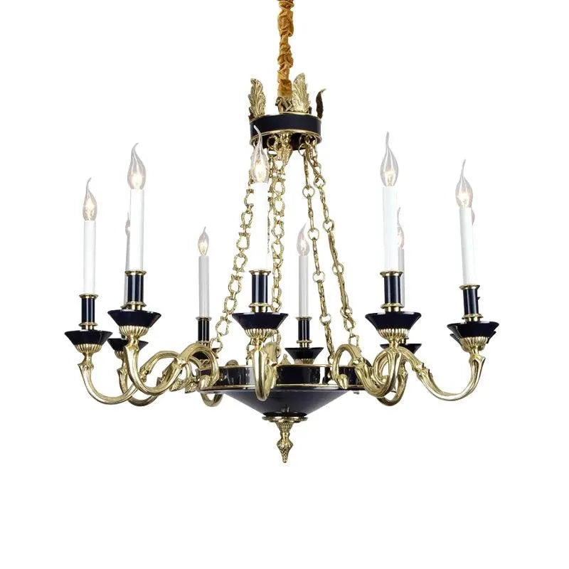 Exquisite French Ceiling Chandelier: Handmade Candle Design, Solid Brass, Luxurious Decor - BH Home Store