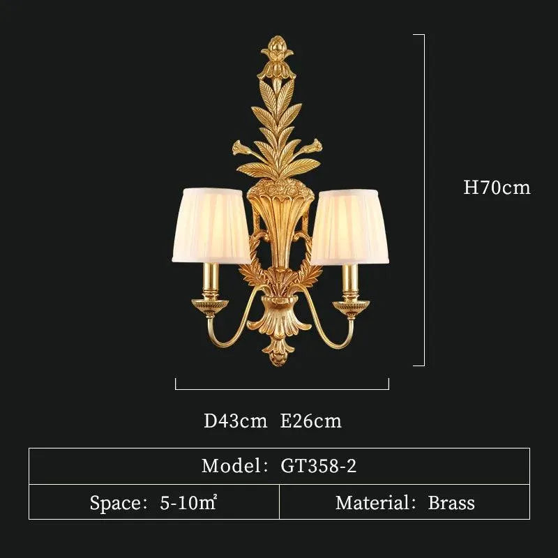 Exquisite French Style Copper Wall Lamp Illuminates Your Noble Interior. - BH Home Store