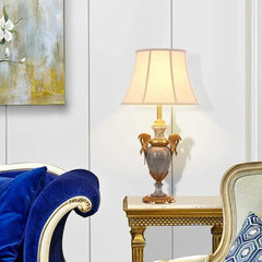 Exquisite Full Copper Marble Desk Lamp.