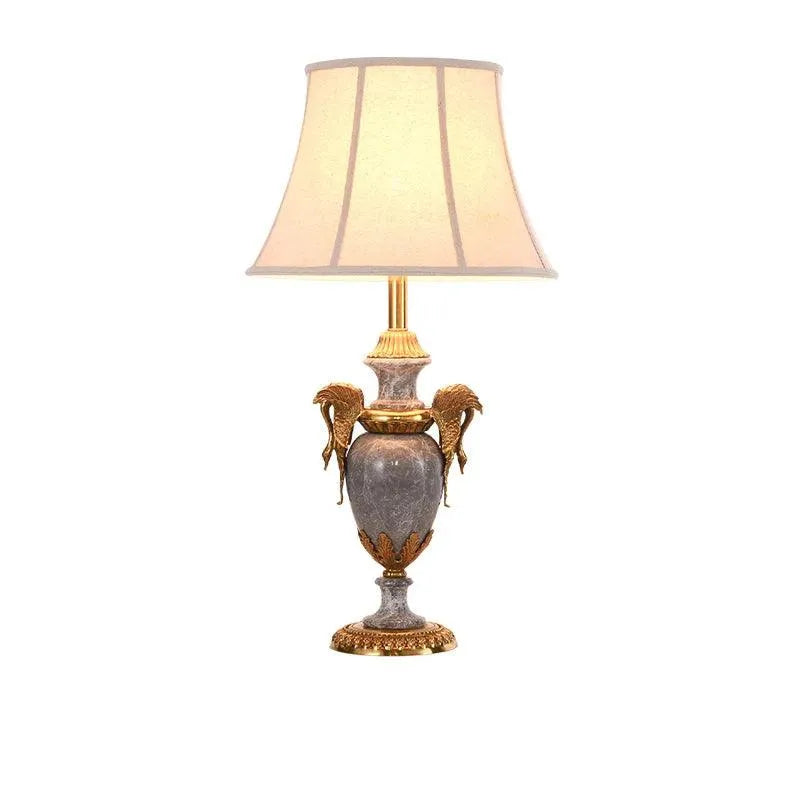 Exquisite Full Copper Marble Desk Lamp, French High-Grade Lighting for Bedroom, Living Room, and Study Decor - BH Home Store