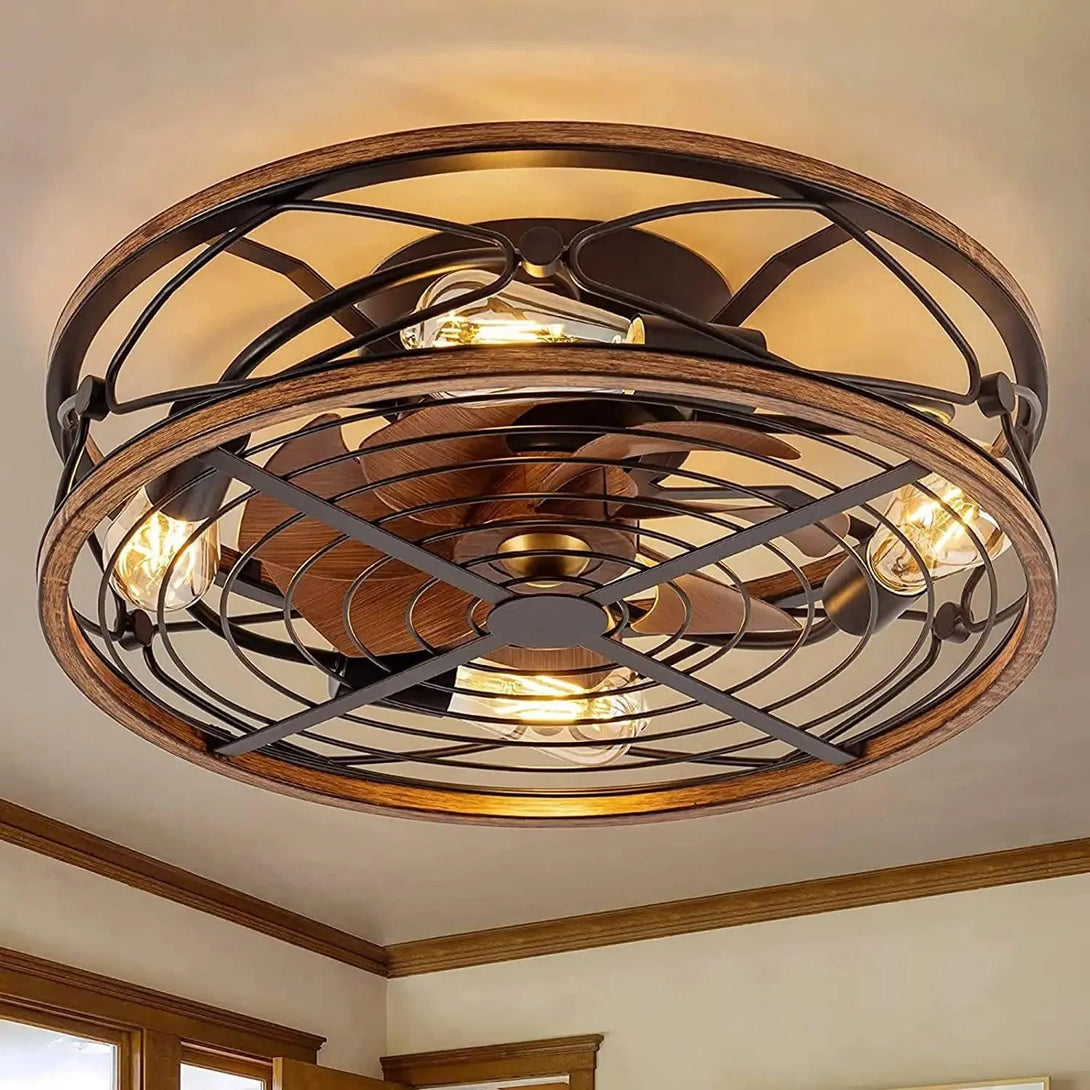 Flush Mount Ceiling Fan with Light. - BH Home Store