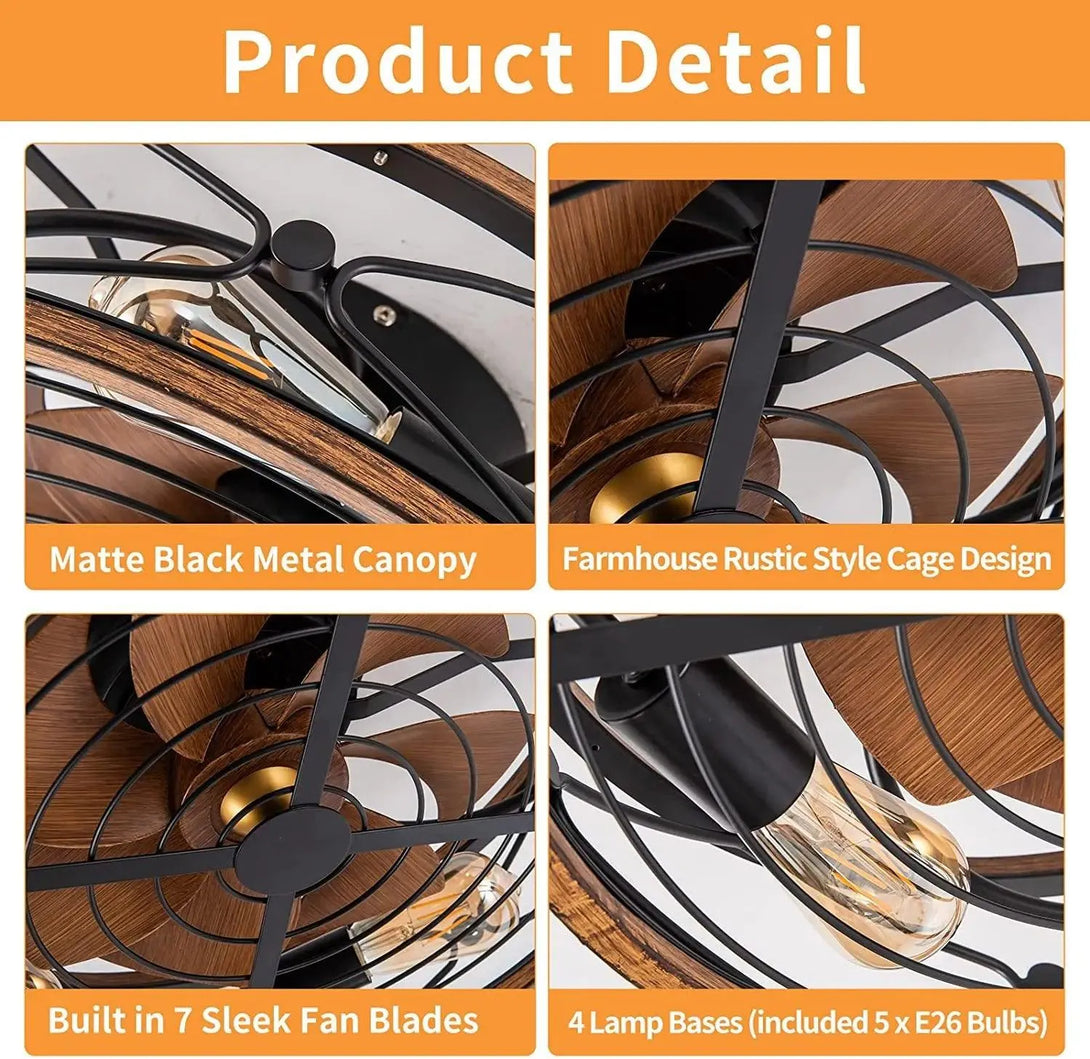 Flush Mount Ceiling Fan with Light. - BH Home Store