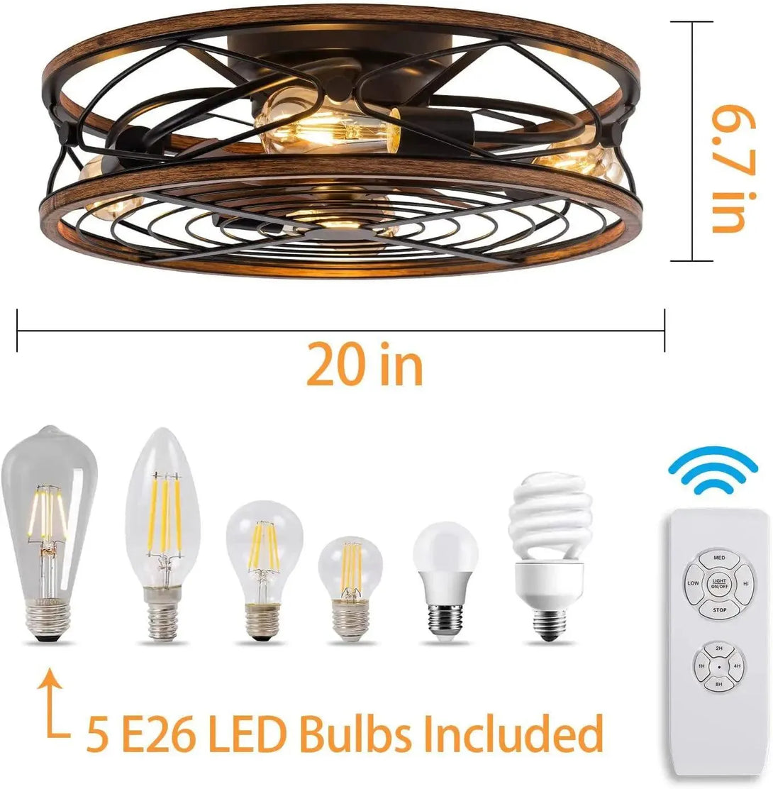 Flush Mount Ceiling Fan with Light. - BH Home Store