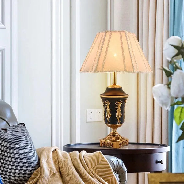 French Luxury Villa Hotel Hall Table Lamp, Classical Full Copper Bronze Portrait Light. - BH Home Store