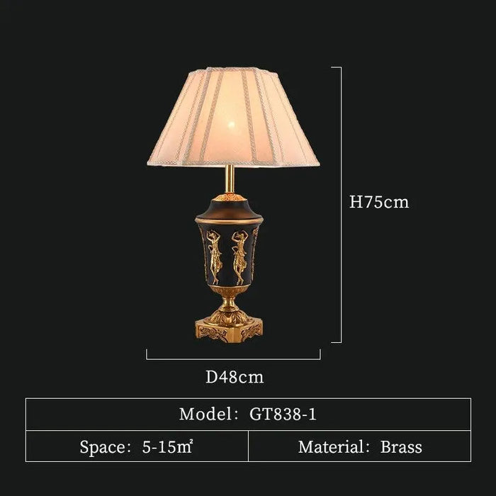 Luxury Villa Hotel Hall Table Lamp. - D48 H75cm