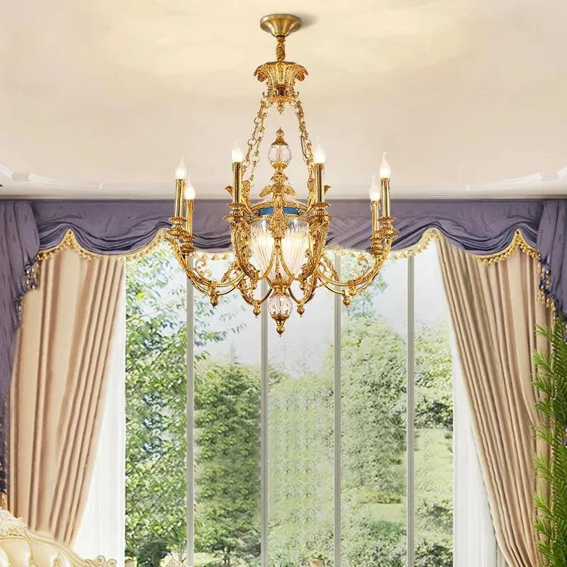 Graceful French Brass Chandelier. - BH Home Store