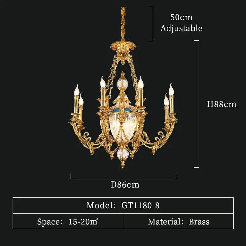 Graceful French Brass Chandelier. - BH Home Store