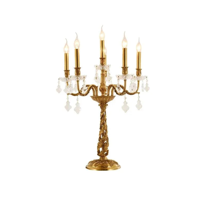 Grand Classical All Copper Crystal Lamp, European Elegance for Bedroom, Study, and Hotel Decorative Lighting. - BH Home Store