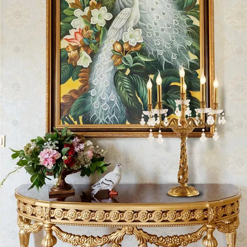 Grand Classical All Copper Crystal Lamp, European Elegance for Bedroom, Study, and Hotel Decorative Lighting. - BH Home Store