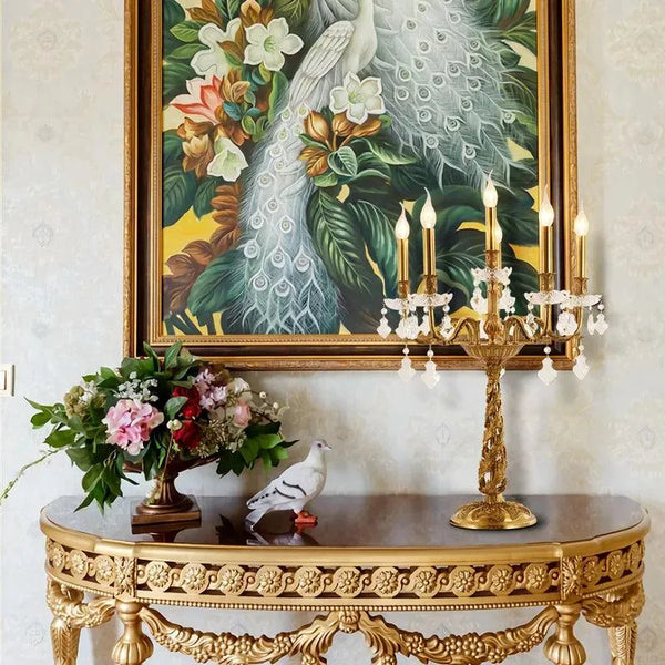 Grand Classical All Copper Crystal Lamp, European Elegance for Bedroom, Study, and Hotel Decorative Lighting. - BH Home Store