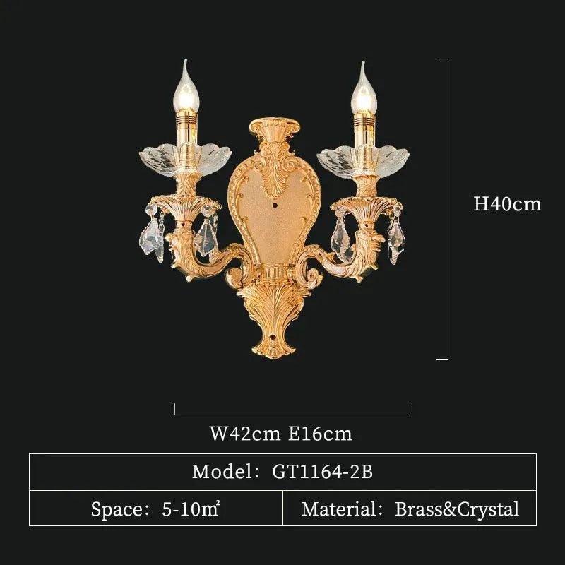 Grand European Ambiance: Light Luxury Crystal Copper Pendant for French Villas - BH Home Store