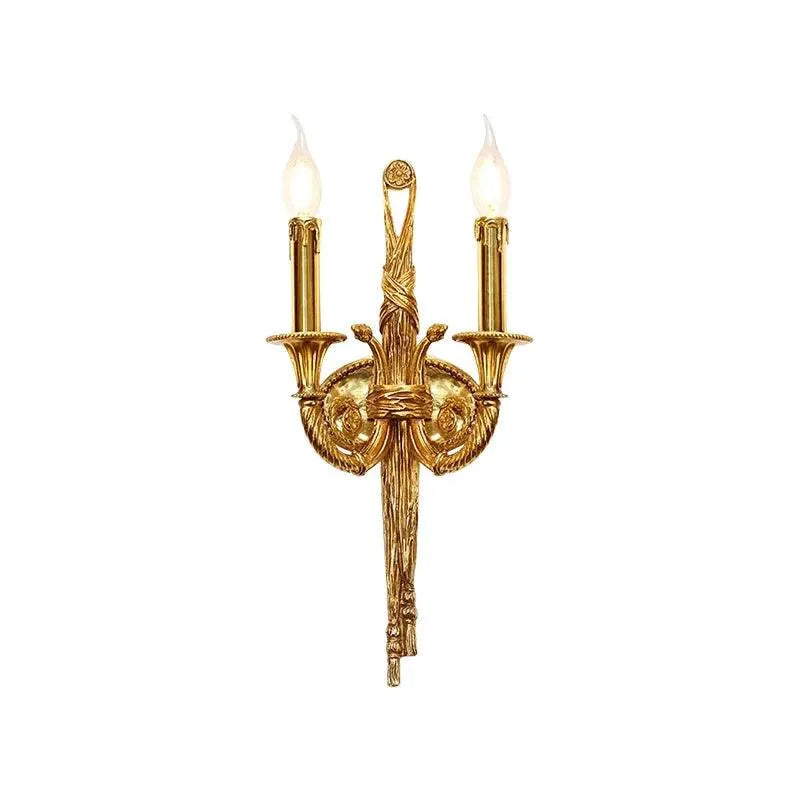 Grand European Inspired Brass Wall Lamps for Luxurious Living Room and Bedroom Lighting - BH Home Store