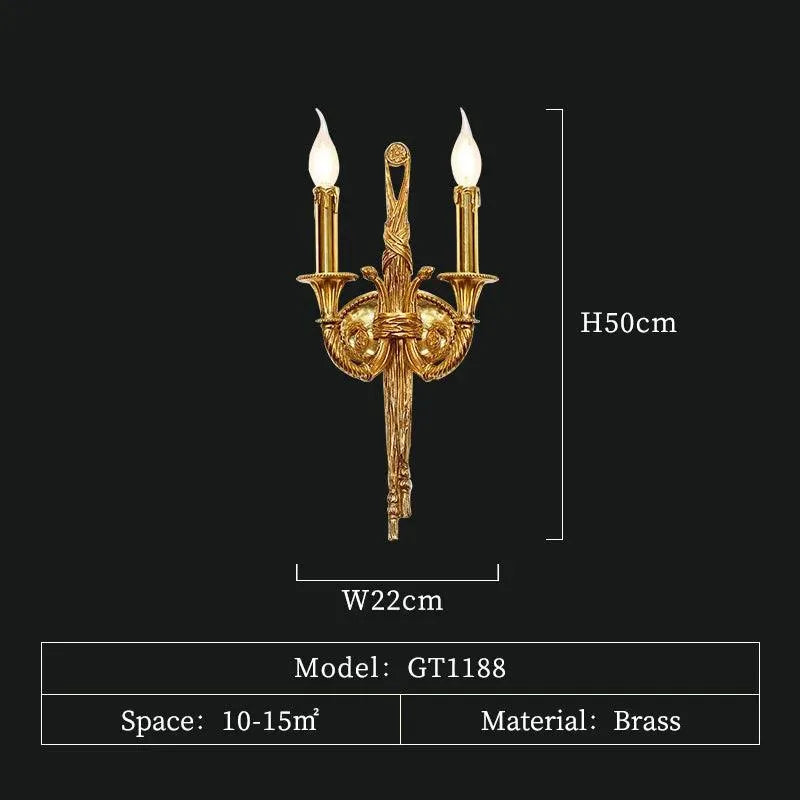 Grand European Inspired Brass Wall Lamps for Luxurious Living Room and Bedroom Lighting - BH Home Store