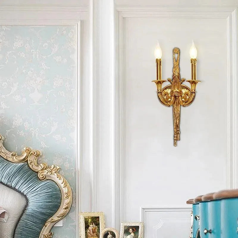 Grand European Inspired Brass Wall Lamps for Luxurious Living Room and Bedroom Lighting - BH Home Store