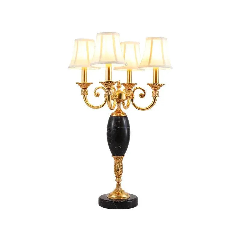 Grand Mid-Century Marble Table Lamp, Baroque European Style Antique Brass Luxury Restaurant Lighting - BH Home Store