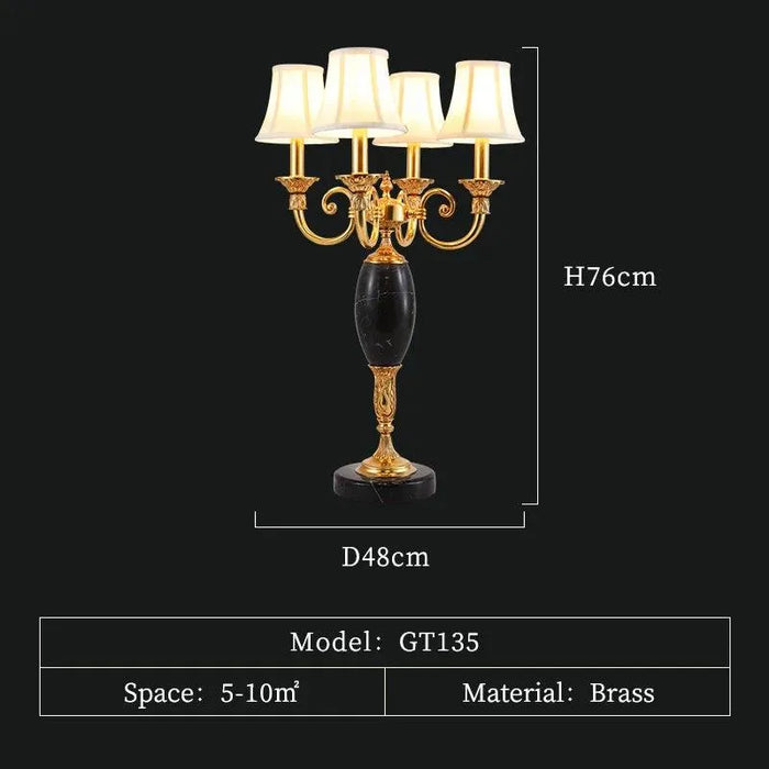 Grand Mid-Century Marble Table Lamp. - D48 H76cm