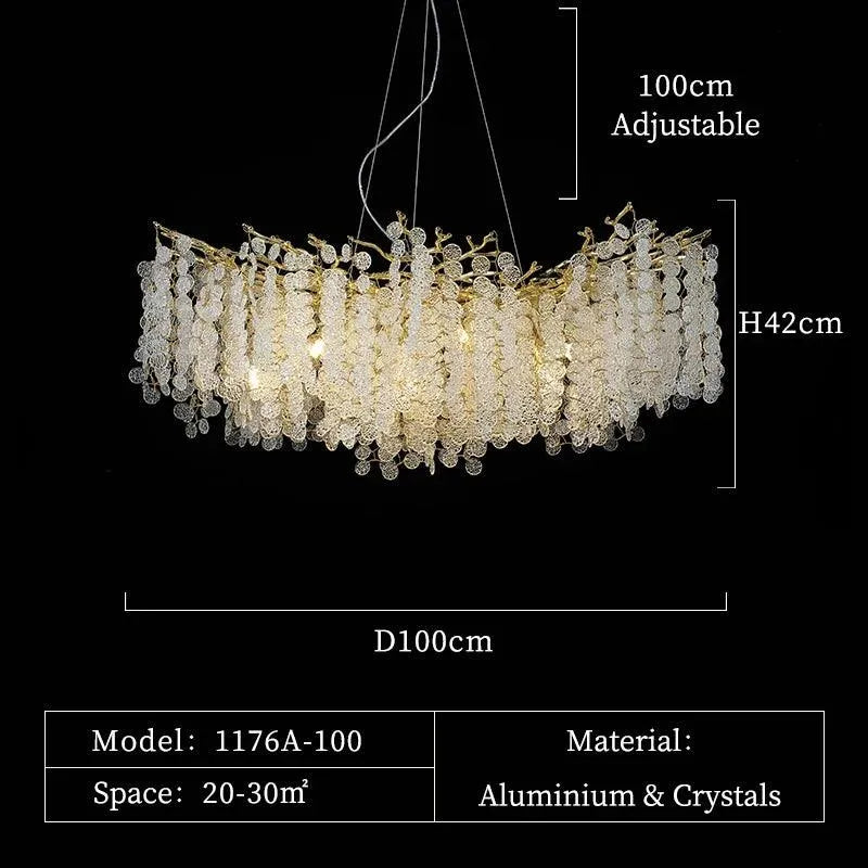 Aluminum Crystal Design Chandelier. - BH Home Store