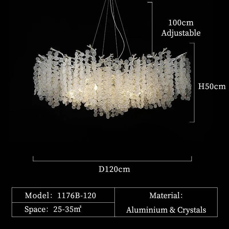 Aluminum Crystal Design Chandelier. - BH Home Store