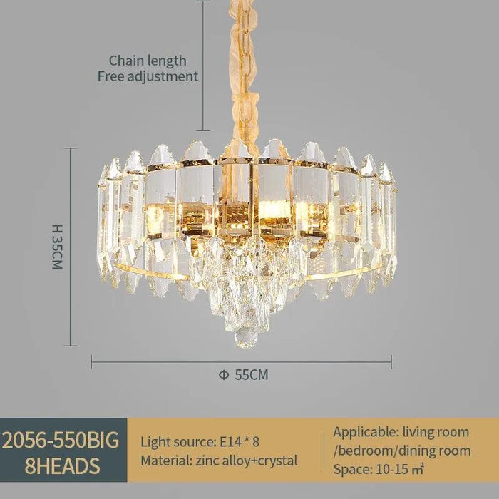 American Simple Crystal Chandelier. - D55CM H35CM / Warm light