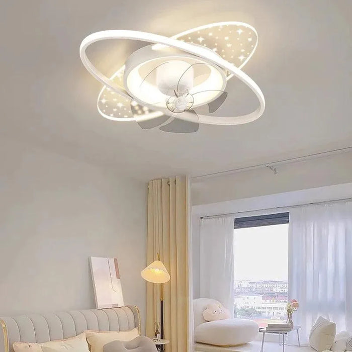 Innovative Folding Ceiling Fan Lamp. - ellipse  white / 110V