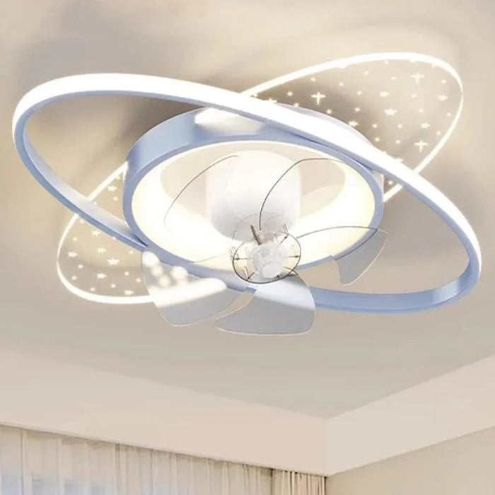 Innovative Folding Ceiling Fan Lamp. - ellipse  blue / 110V