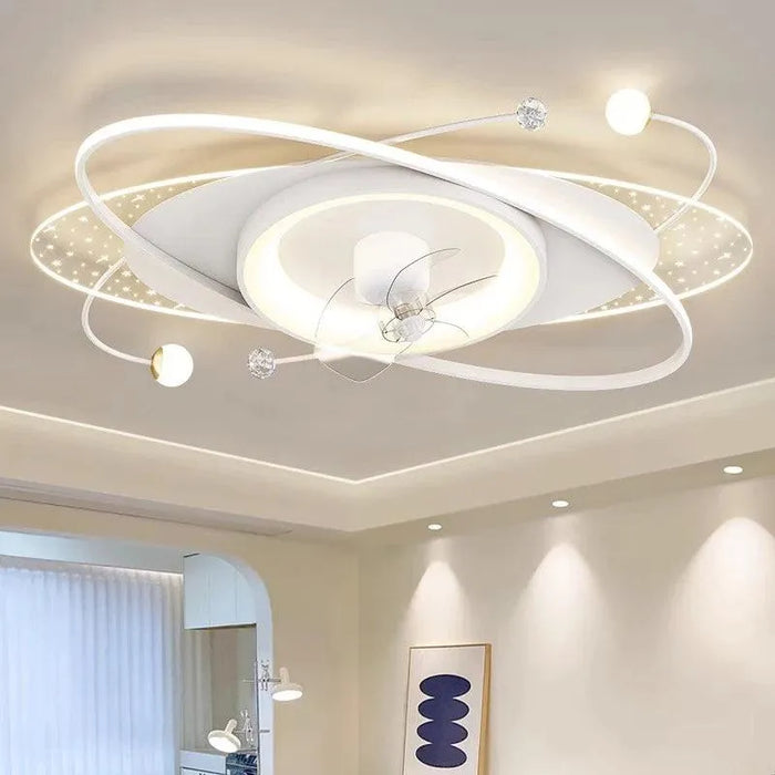 Innovative Folding Ceiling Fan Lamp. - Large oval  white / 110V
