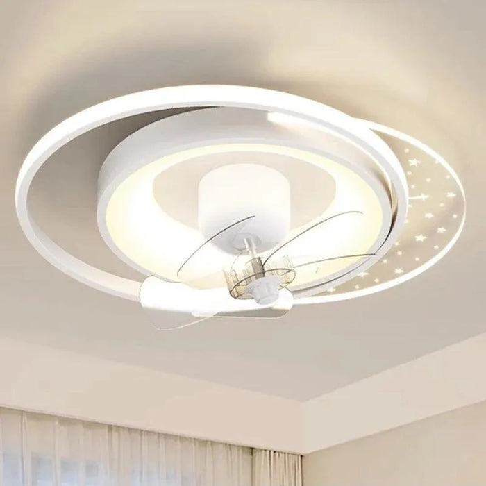Innovative Folding Ceiling Fan Lamp. - Circle  white / 110V